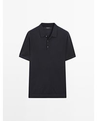 MASSIMO DUTTI - Tricot Polo Van Wolmix Met Korte Mouw - Lyst