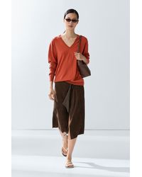 MASSIMO DUTTI - Wool Blend V-Neck Knit Sweater - Lyst