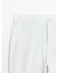 MASSIMO DUTTI - Cotton Blend Slim Fit Pants - Lyst