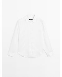 MASSIMO DUTTI - Soepelvallend Satijnen Overhemd - Lyst