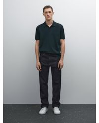 MASSIMO DUTTI - Slim-Fit-Poloshirt Aus Baumwolle Mit Mikrostrukturmuster - Lyst