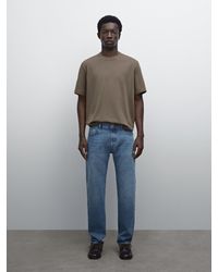 MASSIMO DUTTI - Maglietta Con Dettaglio A Coste E Colletto - Lyst