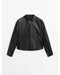 MASSIMO DUTTI - Nappa Leather Jacket - Lyst