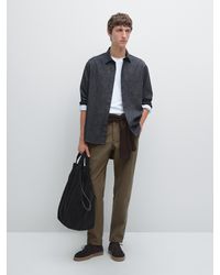 MASSIMO DUTTI - Pantaloni Testurizzati Slim Fit - Lyst