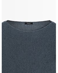 MASSIMO DUTTI - Cotton Blend Cutwork Knit Sweater - Lyst
