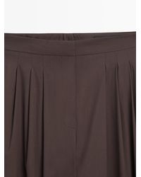 MASSIMO DUTTI - Wide-Leg Pleated Trousers With Side Vents - Lyst