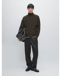 MASSIMO DUTTI - Wool Blend Knit Sweater With High Neck - Lyst