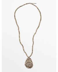 MASSIMO DUTTI - Lange Ketting Met Steen - Lyst