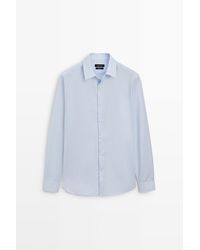 MASSIMO DUTTI - Slim Fit Micro-Check Tailored Fit Shirt - Lyst