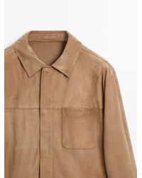 MASSIMO DUTTI - Jacket With Suede Leather Pocket Detail - Lyst