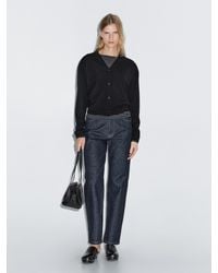 MASSIMO DUTTI - Cárdigan Punto Cuello Pico Mezcla Lana - Lyst