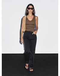 MASSIMO DUTTI - Top Detalle Vivo Deshilachado Mezcla Algodón - Lyst