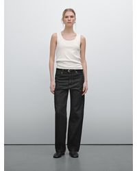 MASSIMO DUTTI - 100% Cotton T-Shirt With Wide Straps - Lyst