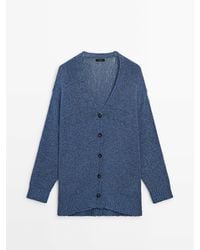 MASSIMO DUTTI - Plain Knit Button-Up Cardigan - Lyst
