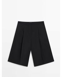 MASSIMO DUTTI - Cool Wool Blend Darted Long Bermuda Shorts - Lyst