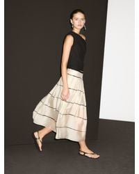MASSIMO DUTTI - Falda Midi Fluida Rayas - Lyst