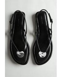 MASSIMO DUTTI - Flat Slider Sandals With Gem Detail - Lyst