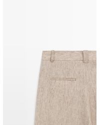 MASSIMO DUTTI - Melange Linen Pleated Pants - Lyst
