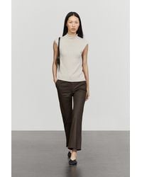 MASSIMO DUTTI - Rubberised Cropped Flare Pants - Lyst