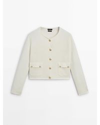 MASSIMO DUTTI - Felted Wool Knit Cardigan With Buttons - Lyst