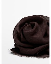 MASSIMO DUTTI - Fular Liso 100% Lino - Lyst