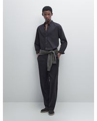 MASSIMO DUTTI - Camisa Melange Soft Regular Fit - Lyst