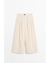 MASSIMO DUTTI - Cropped Wide Leg Broek - Lyst
