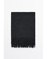 MASSIMO DUTTI - Wool Blend Scarf With Fringing - Lyst