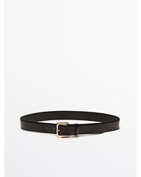 MASSIMO DUTTI - Leather Belt With Round Buckle - Lyst