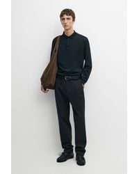 MASSIMO DUTTI - Cotton Blend Slim Fit Pants - Lyst