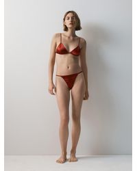 MASSIMO DUTTI - Silk Thong With Lace Detail - Lyst