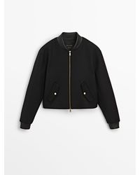 MASSIMO DUTTI - Bomber Jacket With A Contrast Collar - Lyst