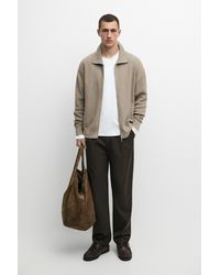 MASSIMO DUTTI - 100% Cotton Ribbed Knit Cardigan - Lyst