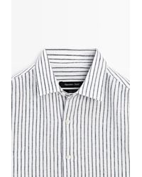 MASSIMO DUTTI - 100% Linen Striped Shirt - Lyst