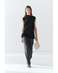 MASSIMO DUTTI - Flowing Top With Lace Detail - Lyst
