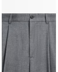MASSIMO DUTTI - Relaxed-Fit Wool Trousers With Dart Detail - Lyst