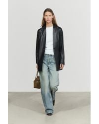 MASSIMO DUTTI - Single-Button 100% Nappa Leather Blazer - Lyst
