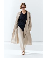 MASSIMO DUTTI - Cotton Blend Technical Trench Coat - Lyst
