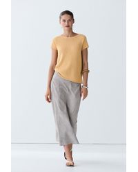 MASSIMO DUTTI - Cotton Blend Short Sleeve Knit Sweater - Lyst