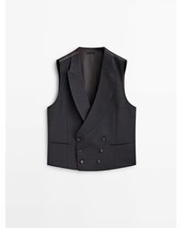 MASSIMO DUTTI - Plain Wool Blend Suit Waistcoat - Lyst