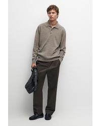 MASSIMO DUTTI - Wool Blend Polo Sweater - Lyst