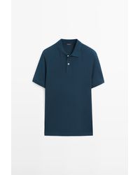 MASSIMO DUTTI - Katoenen Piqué Polo Met Microstructuur - Lyst