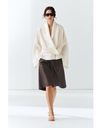 MASSIMO DUTTI - Long Nappa Leather Bermuda Shorts - Lyst