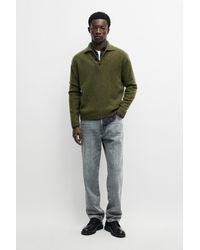 MASSIMO DUTTI - 100% Wool Knit Polo Sweater With Button Detail - Lyst