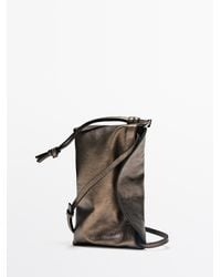 MASSIMO DUTTI - Nappa Leather Shoulder Bag Pouch - Lyst