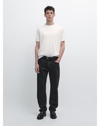 MASSIMO DUTTI - Relaxed Fit Short Sleeve Cotton T-Shirt - Lyst