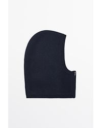 MASSIMO DUTTI - Balaclava Mit Reißverschluss Aus Wollmischgewebe Und Wildleder - Lyst