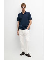 MASSIMO DUTTI - 100% Cotton V-Neck Knit Polo - Lyst