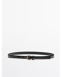MASSIMO DUTTI - Leather Belt With Square Buckle - Lyst