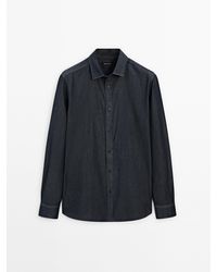 MASSIMO DUTTI - Slim Fit 100% Katoenen Denim Overhemd - Lyst